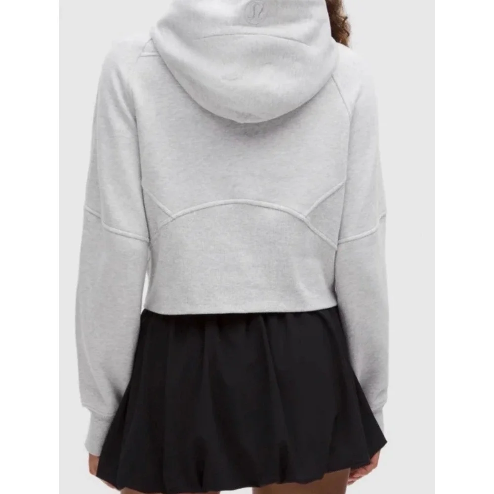 Lululemon Hoodie XS/S Scuba Oversized Half 1/2 Zip Gray Crop Fairy Athlesure